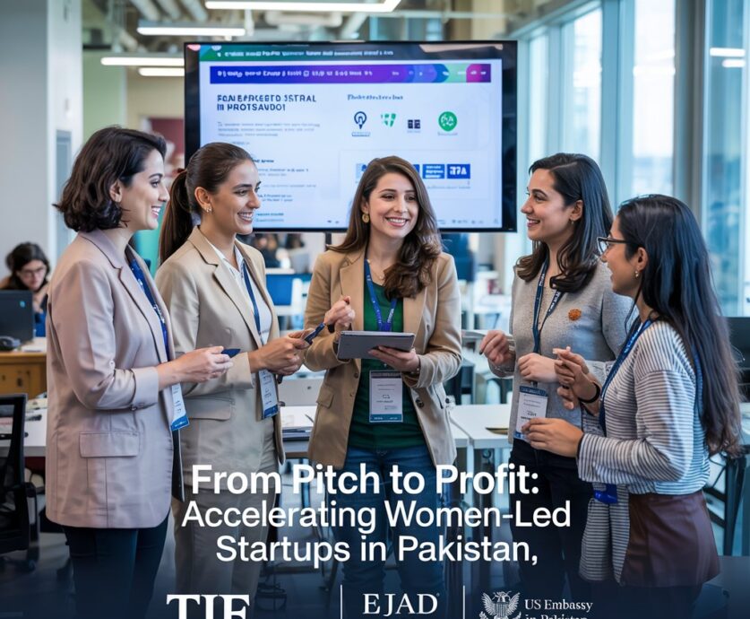 A high-impact acceleration program empowering growth-stage women entrepreneurs across Pakistan through advanced coaching, mentoring, and investor readiness training. In partnership with TiE Islamabad, Ejad Labs, and the U.S. Embassy in Pakistan, the initiative connected women founders from Khyber Pakhtunkhwa, Punjab, Sindh, and Balochistan with global investor networks, including Silicon Valley.